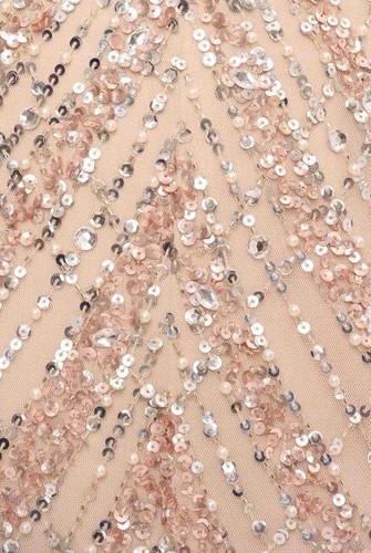 Aidan Mattox By ADRIANNA PAPELL Size 2 Fully Beaded Column Cape Gown Blush NWT - Picture 4 of 24