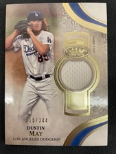 2021 Topps Tier One Relic /344 Dustin May #T1R-DM Boston Red Sox LA Dodgers Card