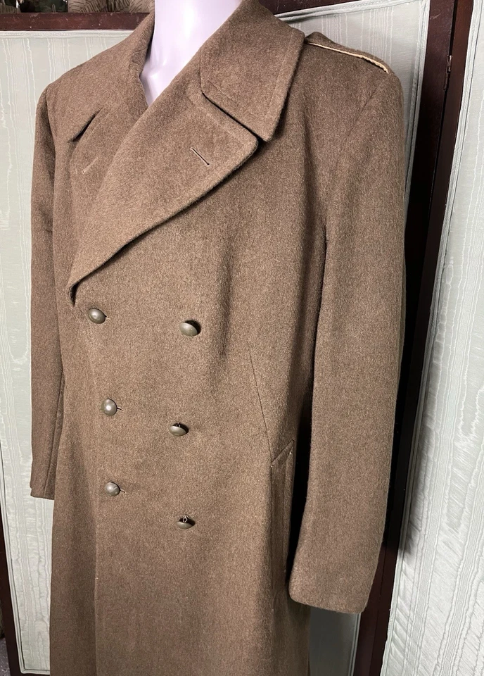 Casaco de lã verde vintage exército francês militar masculino tamanho 48 - Imagem 3 de 4