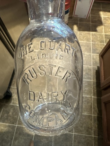 Ruster Dairy Company Embossed Quart Milk Bottle Grand Rapids Michigan MI - Bild 2 von 16