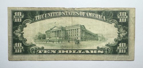 Certificado de plata 1934 A $10 NORTEAFRICA WW11 emitido de emergencia - Imagen 2 de 2