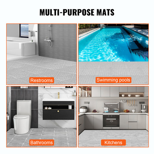 Interlocking Drainage Floor Mat 12" x 12" PVC Non-Slip Floor Tiles 50 Pack - Picture 6 of 12
