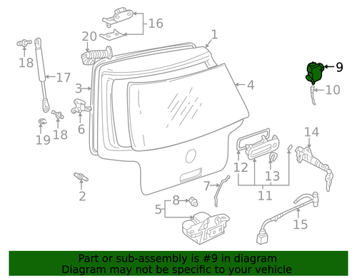 Genuine Volkswagen Trunk Lock Actuator Motor 1M0-959-781-A - Picture 2 of 3