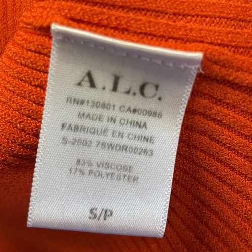 A.L.C. Vestido Vance Mujer Pequeño Naranja Elastizado Tejido Vaina Mini Volantes Dobladillo - Imagen 12 de 13
