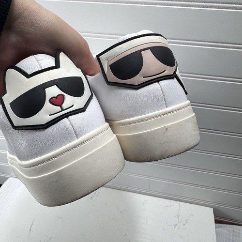 Karl Lagerfeld Paris Damen-Schnürschuhe Sneaker Logo weiß Größe 8 " - Bild 9 von 12
