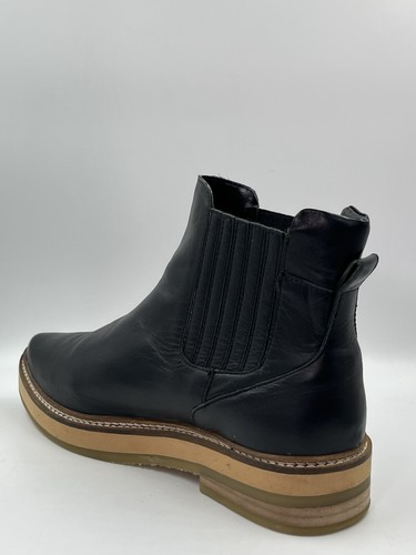 Roolee Prince Stiefel Plateau Knöchel Chelsea spitz Krepp schwarz Leder Größe 9M - Bild 14 von 14