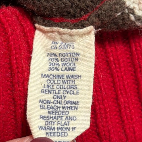 American Eagle Pullover Herren Wollmischung rot braun Streifen Rundhalsausschnitt Gr. Large - Bild 9 von 10