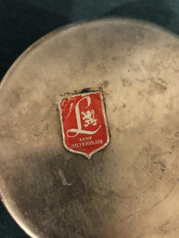 Posavasos vintage de plata con pátina natural Lunt (M-210) hechos en EE. UU. Foto 4 de 4
