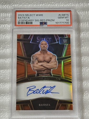 Batista 2023 WWE Panini Select Legendary Signatures Red Autograph /60 PSA 10