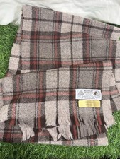 Murray Brothers Lambswool Scarf Speyside Brown Plaid Made Scotland