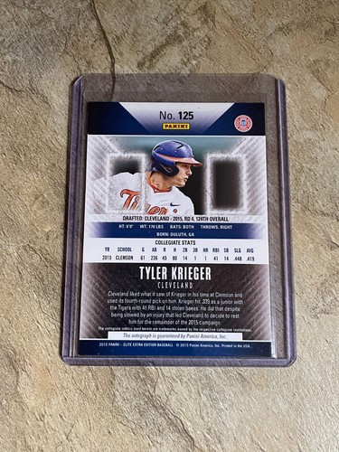 2015 Elite Extra Edition Tyler Krieger Rookie Auto - Picture 2 of 2