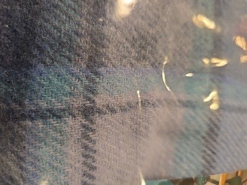 VTG Pendleton Robe In Bag Blue Plaid 52 x 70 Virgin Wool Blanket Stadium Cushion - 第 9/9 張圖片