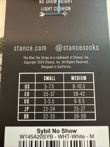 Calcetines informales STANCE para mujer talla 8-10,5 nuevos con etiquetas B11 - Imagen 2 de 3