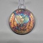 1881-S Morgan Dollar Stunning Rainbow Toning GEM BU Luster UNC Color