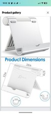 JETech Tablet Stand, Adjustable Portable Desktop Holder, Silver