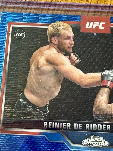 2025 Topps Chrome UFC REINIER DE RIDDER RC Rookie Blue Refractor /75 - Bild 4 von 5