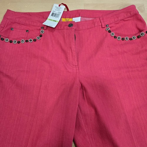 Ruby Rd Woman NEO NATIVE Rosette Pants Embellished Size 18W NEW with Tags - Picture 1 of 8