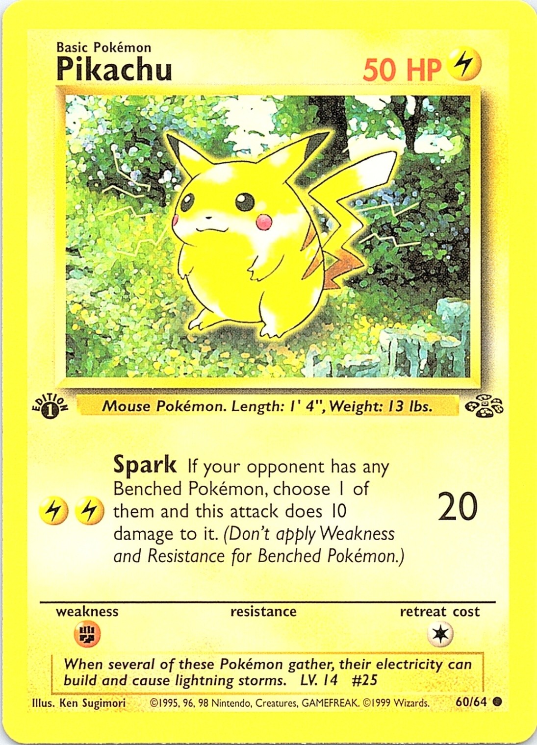 1st ed -Pikachu Common Jungle 60/64 LP
