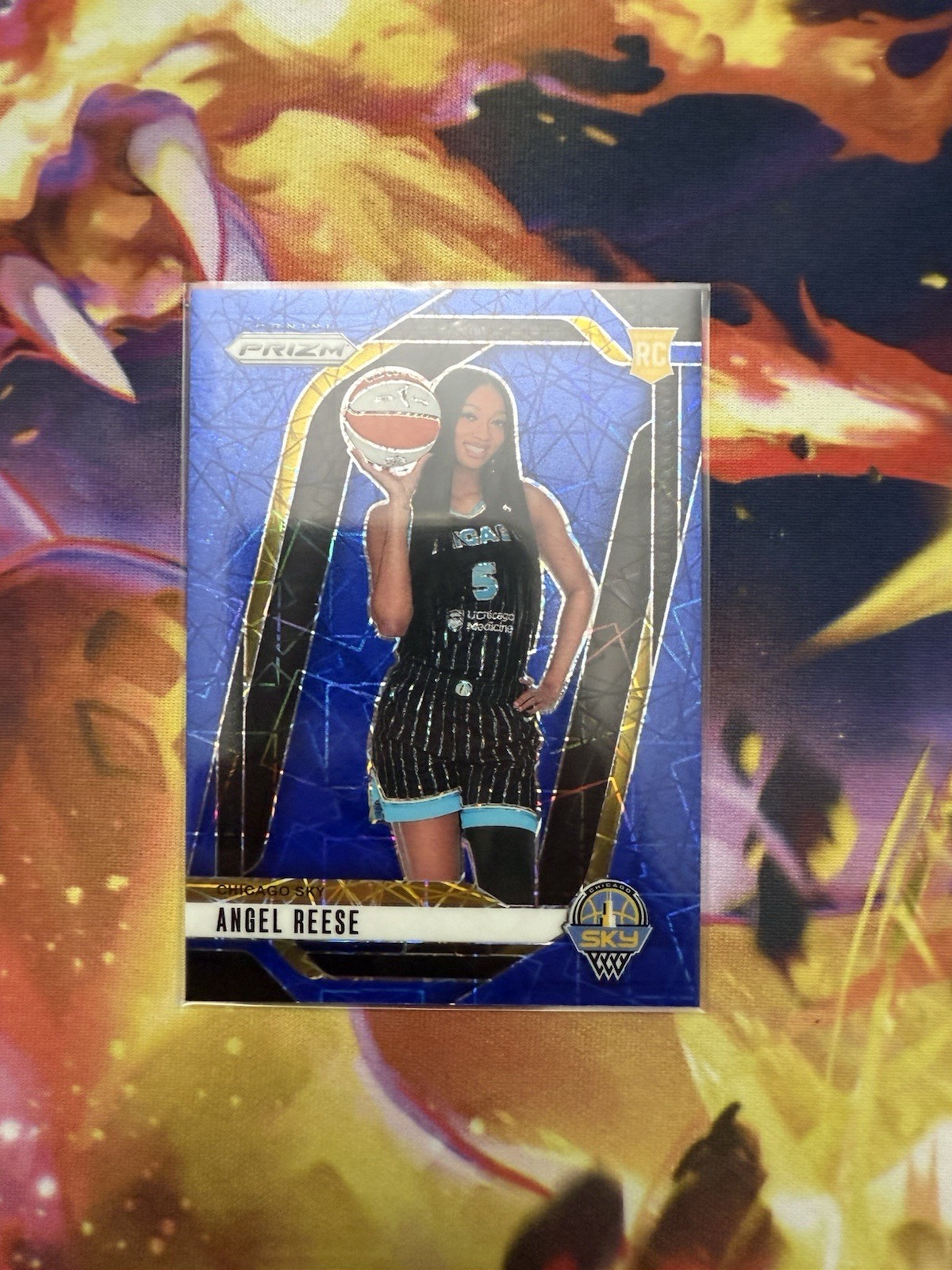 2024 Panini Prizm WNBA Angel Reese Sky Blue Velocity Laser Lazer Rookie #147