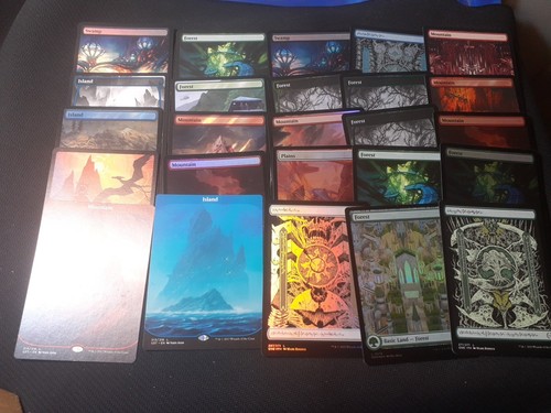 Magic The Gathering Full Art Basic Land Bundle. 50 X Artes completas aleatorias, láminas incluidas - Imagen 1 de 3
