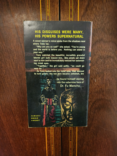 EMPEROR FU MANCHU SAX ROHMER 1959 1ST PRINTING GOLD MEDAL PBO VG+ GGA - Picture 2 of 5