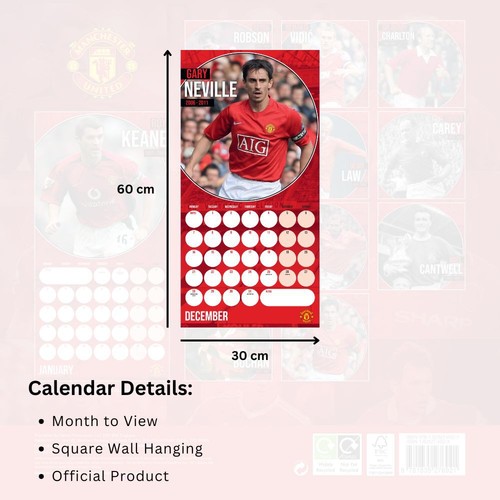 2026 Manchester United FC Legends Square Calendar – Official Product – MUFC - Picture 6 of 7