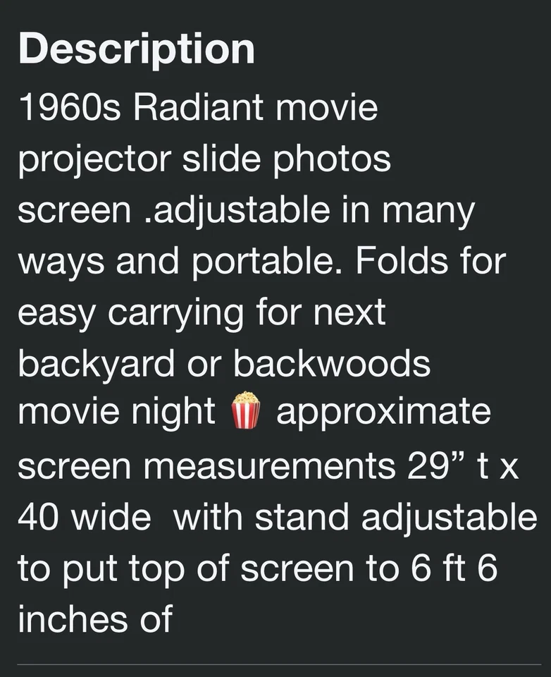 Radiant Picture Master 40x40" Folding Metal Projector Reflective Movie Screen - Image 3 of 4