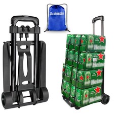 Folding Hand Truck Foldable Dolly Cart with Two Wheels Collapsible Adjustable