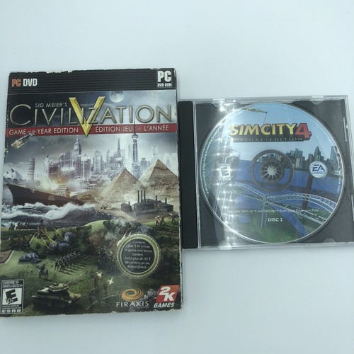 Sid Meier's Civilization V: Game of the Year Edition (PC, 2011) And Simcity 4 - Picture 1 of 3