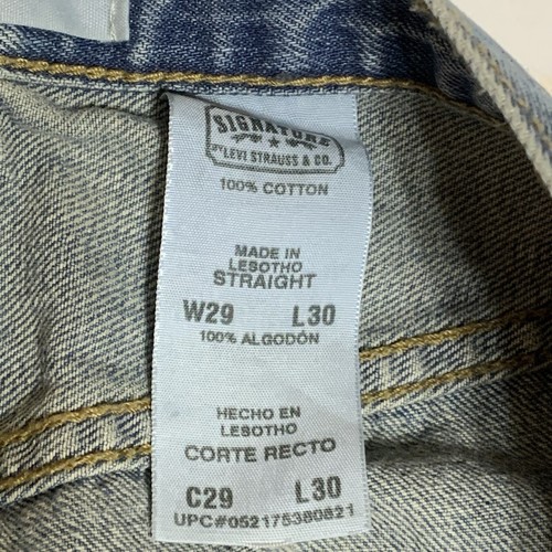 Levi Strauss Signature Men's 29x30 Straight Blue Jeans Medium Wash - Picture 9 of 10
