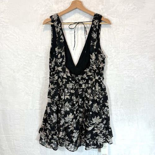 Robe Abercrombie & Fitch drame coquette mini babydoll floral plongeant L - Photo 2/11