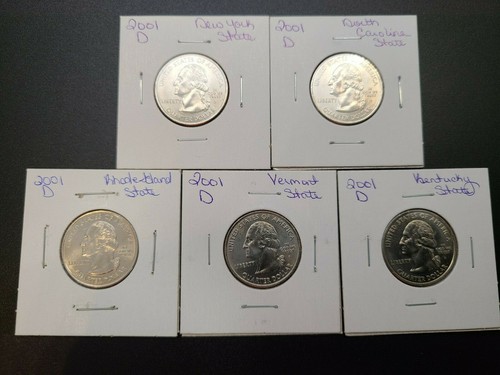 2001 D Washington State Reverse 5 Quarter Set - Picture 2 of 12