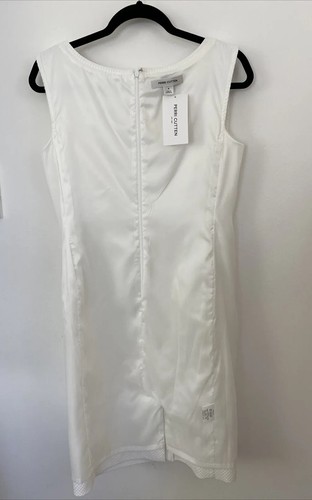 Perri Cutten 8 White Textured Stretch Cotton Blend Jacquard Pencil Sheath Dress - Bild 8 von 12