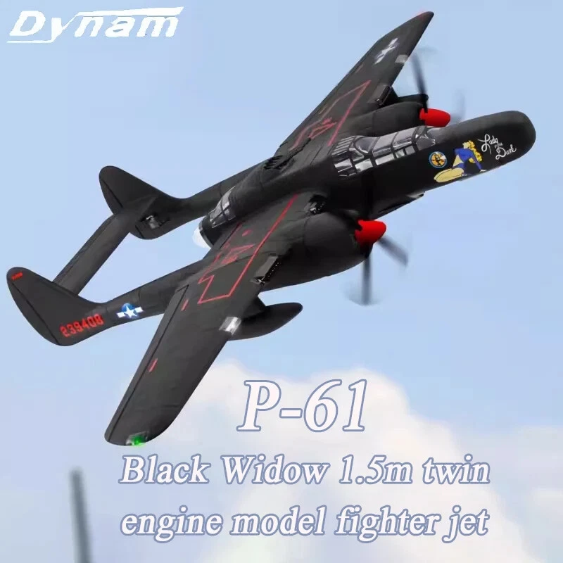 Dynam P61 Black Widow 1.5M Twin Engine Model Fighter 4S Power Rc Fixed Wing Remo - Image 2 of 4