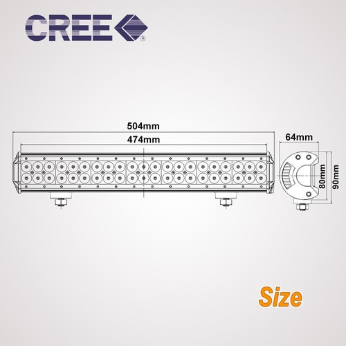 20INCH 126w CREE LED SPOT FLOOD DRIVING 4WD WORK LIGHT BAR WD36W/120W/144W/180W - Picture 3 of 6