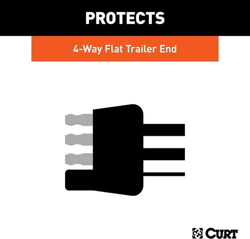Trailer Side 4 Pin Flat Wiring Harness Connector Dust Cover Black Rubber NEW - Picture 2 of 5