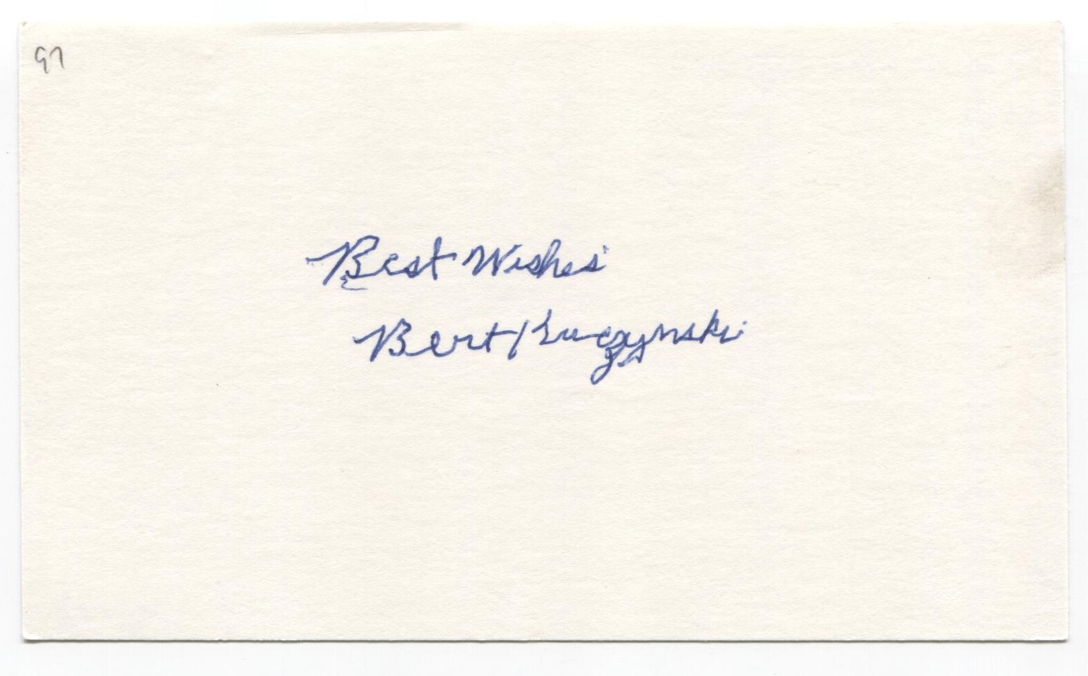 Bert Kuczynski Signed 3x5 Index Card Baseball Autographed Signature Athletics