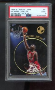 1996-97 Topps Stadium Club Members Only 55 #41 Michael Jordan PSA 9 Graded Card