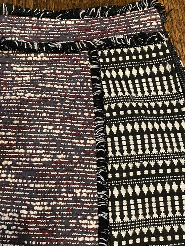 French Connection Skirt Pixel Cotton Tweed Black White Red Mini ALine NWOT Sz 12 - Picture 2 of 3