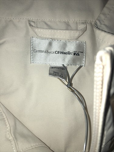 Cutter & Buck CB WindTec Astute FULL Zip Windbreaker Jacket 2XT Khaki NEW - Picture 8 of 11