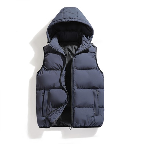 Men's Quilted Winter Vest Outdoor Removable Hooded Padded Puffer Vest - Bild 5 von 13
