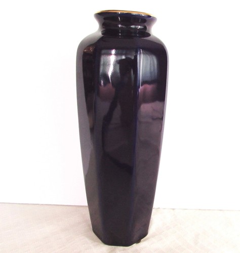 Jarrón vintage azul cobalto, patrón de gorrión y prunus ~ Japón  - Imagen 6 de 12