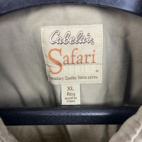 Cabelas Safari Series Mens XL Heavy Cotton Short Sleeve Button Up Epaulettes - Picture 2 of 6