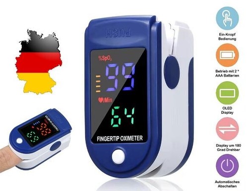 Oximeter Fingermessung Puls und Blutsauerstoff Sättigungs Monitoring NEU TOP