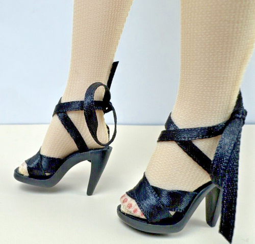Schwarze Satinband Krawatte Mode Puppe Schuhe für 16" Tyler Sydney Gene