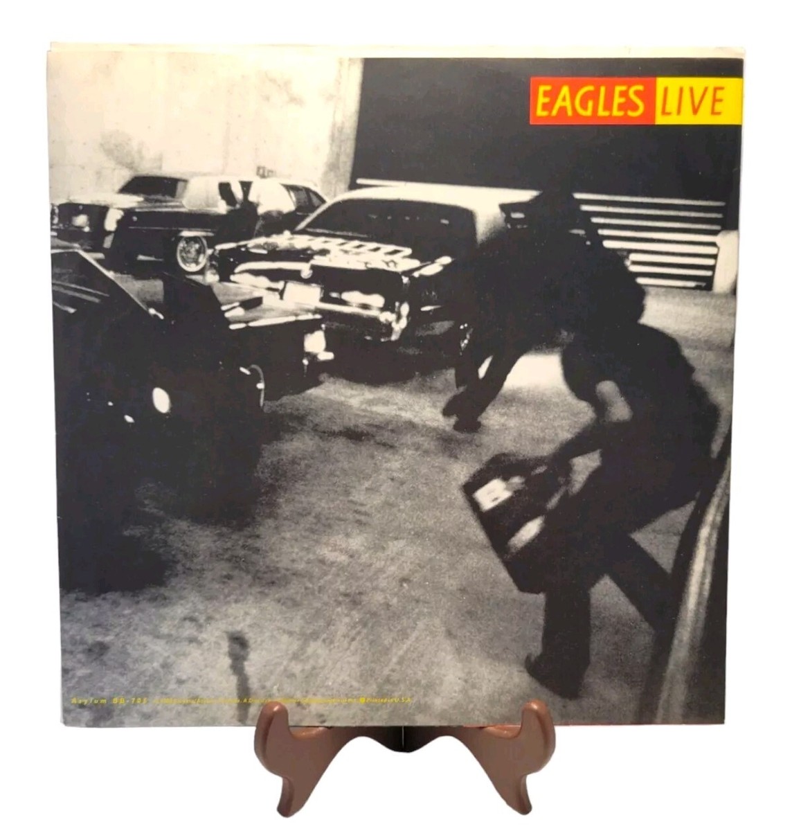 【貴重】EAGLES ライブポスター モノクロ Vtg THE EAGLES Live 1980 (2LP) 1980 Original Gatefold Poster