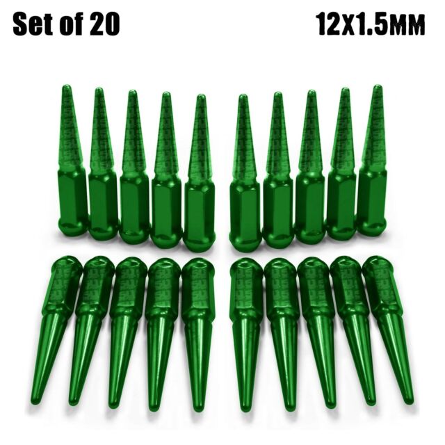 20pc - 4.5" Spike Lug Nuts 12x1.5 fit Sonoma Jimmy GTO Firebird G5 GREEN 5GR3 20pc - 4.5" Spike Lug Nuts 12x1.5 fit Sonoma Jimmy GTO Firebird G5 GREEN 5GR3