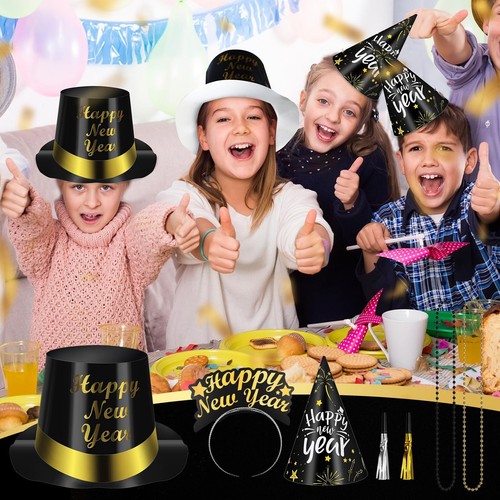 72 Pcs New Years Eve Party Supplies for 24 Guests Includes 8 Top Hats 8 headb... - Picture 7 of 7