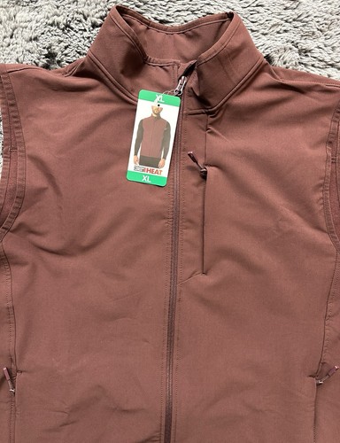 32 Degrees Vest Heat Men’s XL Red Collared Full Zip Tech Stretch, 3 Zip Pockets - Picture 4 of 12