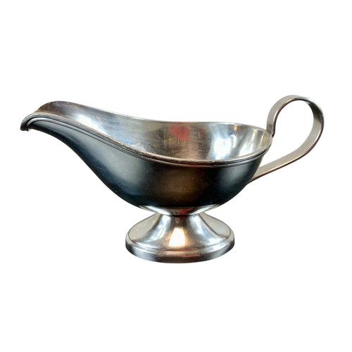 Vintage Stainless Steel Gravy Boat On Pedestal DJ 98 Heavy Duty 12 Oz. - 第 1/10 張圖片